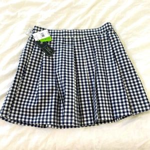 Blue and white checkered gingham skirt. NWT